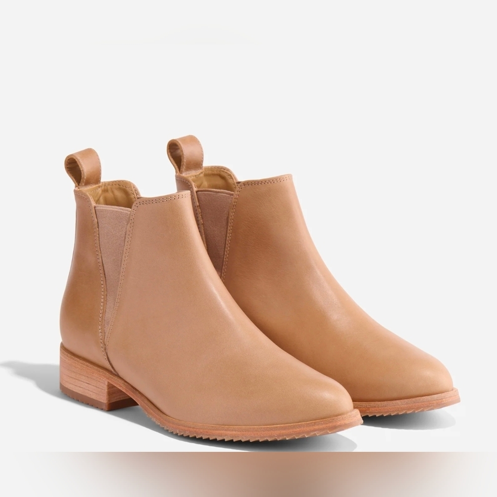 Nisolo Eva Everyday Chelsea Boots Leather Women's Size 8 In Almond NEW MSRP $228